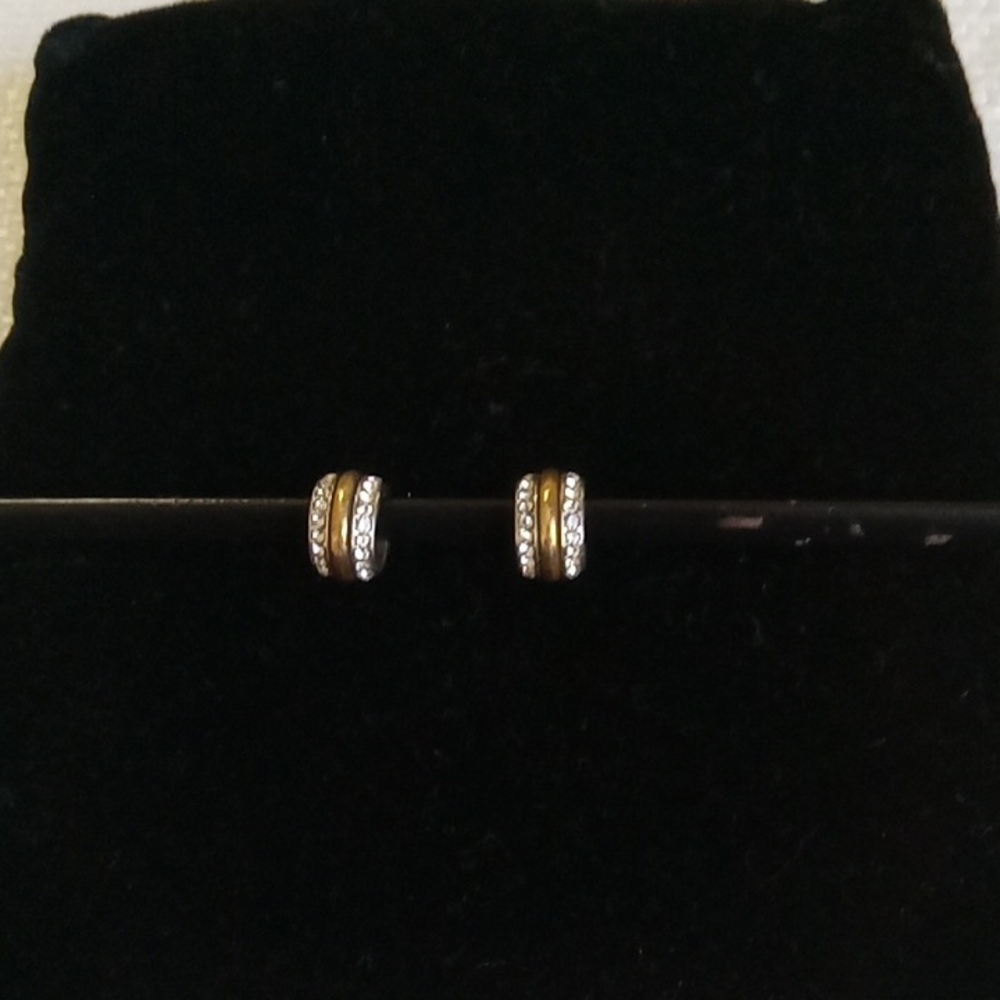 2 Brighton Gold And Silver Beads With Crystal Edges